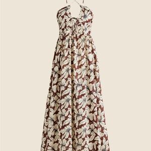 NWT J. Crew Brown and White Floral Dress